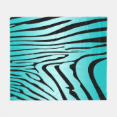 Zesty Zebra Cyan Fleece Deken (Voorkant (Horizontaal))