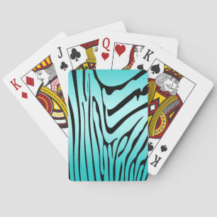 Zesty Zebra Cyan Pokerkaarten