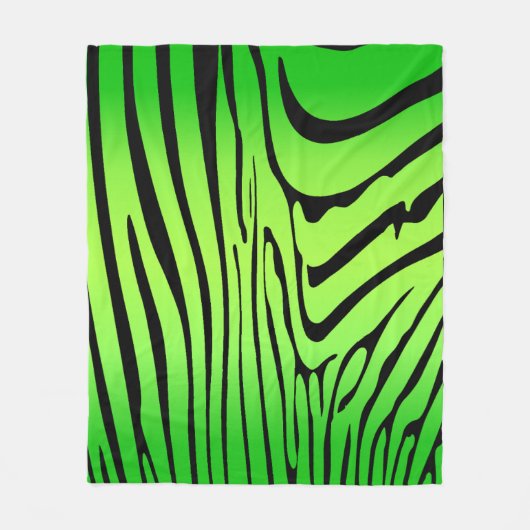 Zesty Zebra Green Fleece Deken (Voorkant)