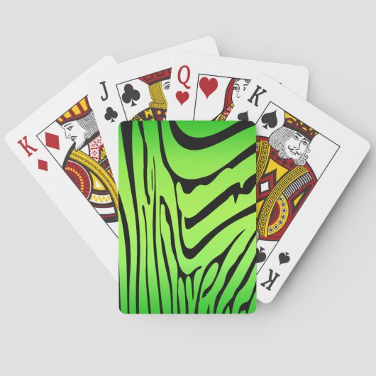 Zesty Zebra Green Pokerkaarten (Achterkant)