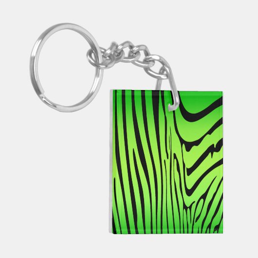 Zesty Zebra Green Sleutelhanger (Voorkant Links)