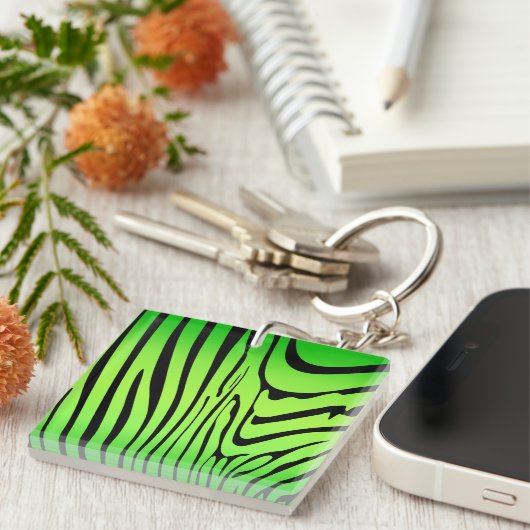 Zesty Zebra Green Sleutelhanger (Voorkant Rechts)