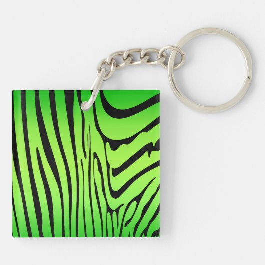 Zesty Zebra Green Sleutelhanger (Achterkant)