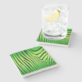 Zesty Zebra Green Stenen Onderzetter (Zijkant)