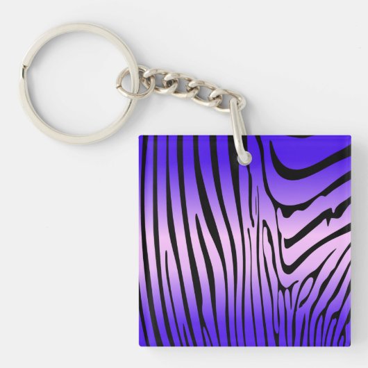 Zesty Zebra Paarse Sleutelhanger (voorkant)