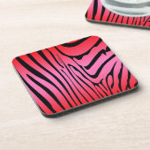 Zesty Zebra Red Bier Onderzetter (Linkerzijde)