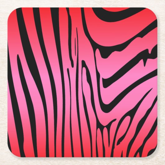 Zesty Zebra Red Kartonnen Onderzetters (Voorkant)