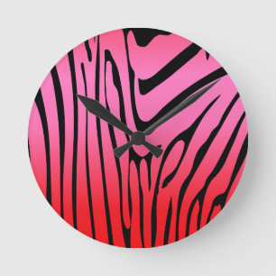 Zesty Zebra Red Ronde Klok