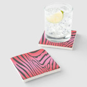 Zesty Zebra Red Stenen Onderzetter (Zijkant)
