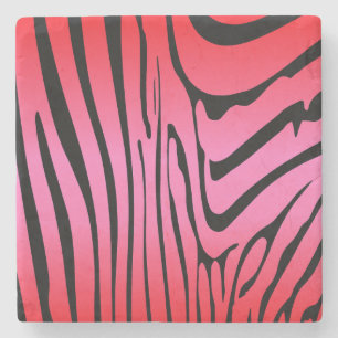 Zesty Zebra Red Stenen Onderzetter