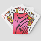 Zesty Zebra Rood  Pokerkaarten (Achterkant)