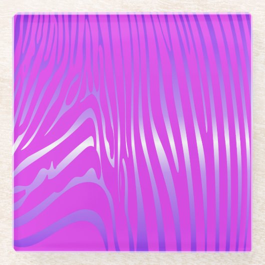 Zesty Zebra roze glazen Onderzetter (Voorkant)