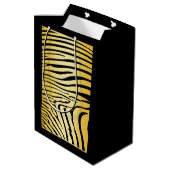 Zesty Zebra Yellow Medium Cadeauzakje (Achterkant Gekanteld)