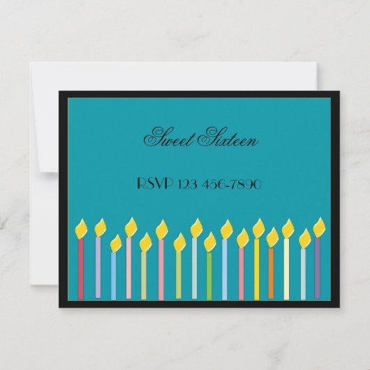 Zeszestien kaarles Birthday Uitnodiging (Achterkant)
