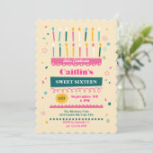 Zeszestien kaarles Birthday Uitnodiging (Staand voorkant)