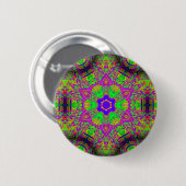 zeszijdige blauwe ster hippie groovy ronde button 5,7 cm (Voorkant /achterkant)