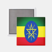 zET001 ETHIOPIA, FLAG, Afrika, Fridge Magneet (Voorkant / Achterkant)