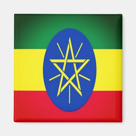 zET001 ETHIOPIA, FLAG, Afrika, Fridge Magneet (Voorkant)