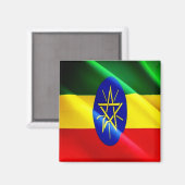 zET002 ETHIOPIA, Waving Flag, Afrika, Fridge Magneet (Voorkant / Achterkant)