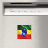 zET002 ETHIOPIA, Waving Flag, Afrika, Fridge Magneet (Insitu (Vaatwasser))