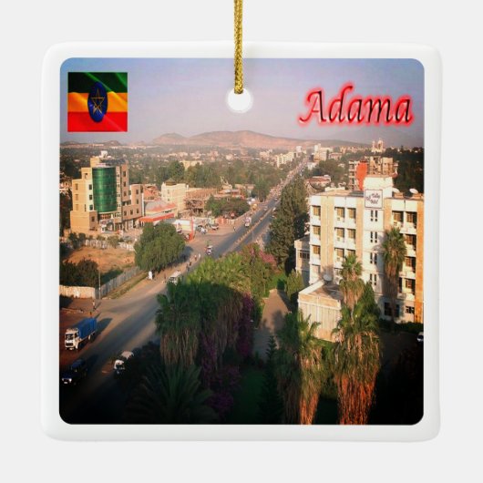 zET004 ADAMA, Ethiopië, Afrika, Keramisch Ornament (Achterkant)