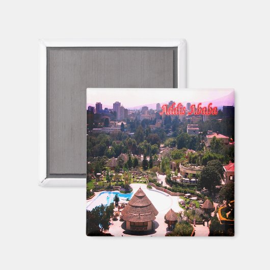 zET008 ADDIS ABABA, Ethiopië, Afrika, Fridge Magneet (Voorkant / Achterkant)