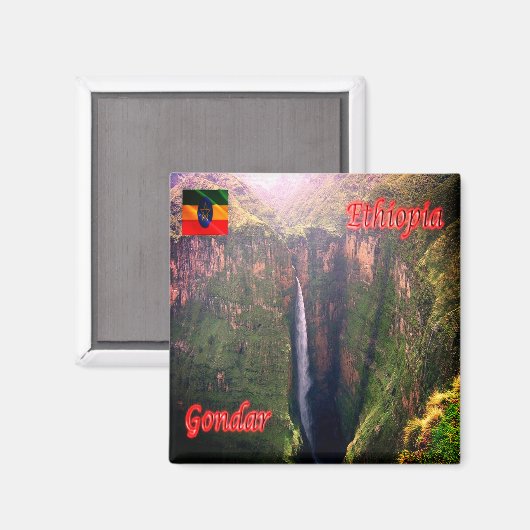 zET011 GONDAR, Waterfall, Ethiopië, Afrika, Fridge Magneet (Voorkant / Achterkant)