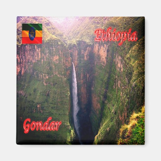 zET011 GONDAR, Waterfall, Ethiopië, Afrika, Fridge Magneet (Voorkant)