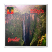 zET011 GONDAR, Waterval, Ethiopië, Afrika, Tegeltje (Voorkant)