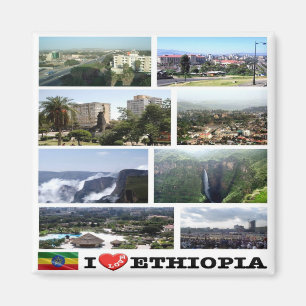 zET015 ETHIOPIA I Love, Mosaic, Africa, Fridge Magneet