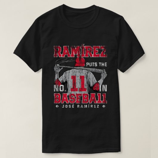 Zet 11 in Baseball Jose Ramirez Cleveland MLBPA T-shirt (Design voorkant)