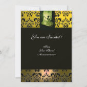 ZET 16 PARTIJ, GEEL GROEN ZWARTE DAMASK KAART (Achterkant)