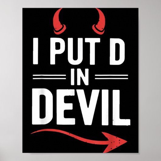 Zet D in Duivel Grappig Halloween Matching Koppel Poster (Voorkant)
