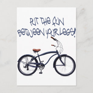 Zet de FUN tussen je benen - blauw Briefkaart