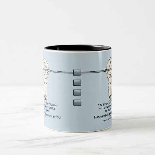 Zet de lat hoger tweekleurige koffiemok (Center)