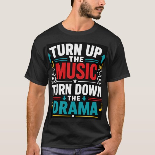 Zet de muziek harder t-shirt (Voorkant)