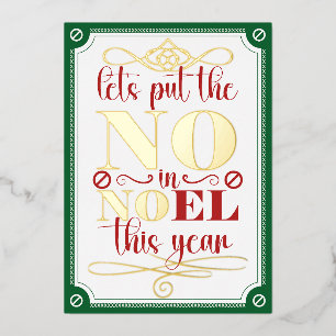 Zet de NEE in Kerstmis Folie Uitnodiging
