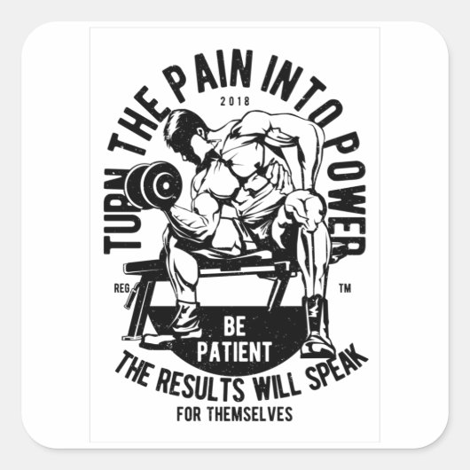 Zet de pijn in de stroom vierkante sticker (Voorkant)