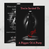zet de ripper halloween - partijuitnodiging aan kaart (Voorkant / Achterkant)