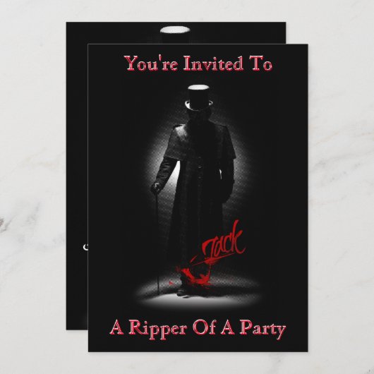 zet de ripper halloween - partijuitnodiging aan kaart (Voorkant / Achterkant)