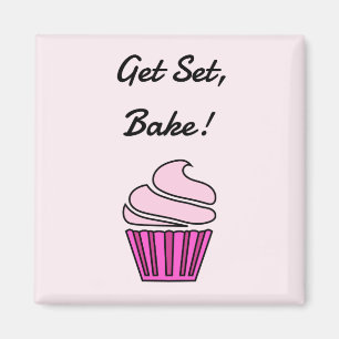Zet de roze cupcake op zijn plaats magneet