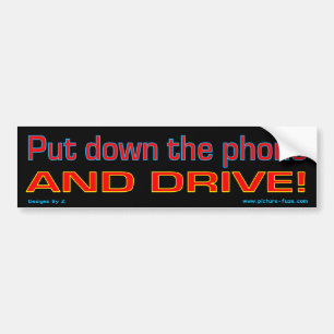 Zet de telefoon en de aandrijving neer bumpersticker