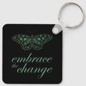 Zet de Verandering - Groene Butterfly in Sleutelhanger (Achterkant)