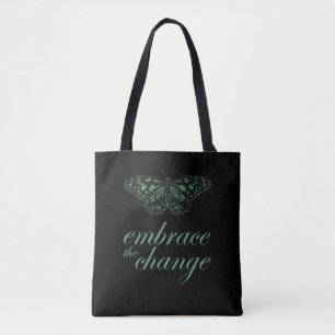 Zet de Verandering - Groene Butterfly in Tote Bag