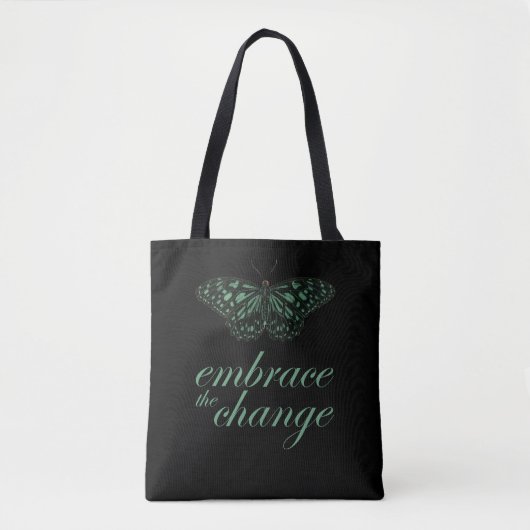 Zet de Verandering - Groene Butterfly in Tote Bag (Voorkant)