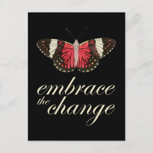 Zet de Verandering in - Roze Butterfly Briefkaart