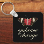 Zet de Verandering in - Roze Butterfly Sleutelhanger (Voorkant)