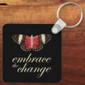 Zet de Verandering in - Roze Butterfly Sleutelhanger (Achterkant)