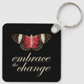 Zet de Verandering in - Roze Butterfly Sleutelhanger (Achterkant)