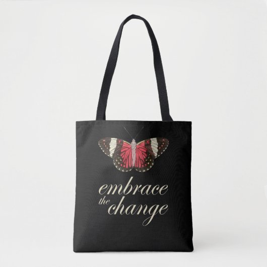 Zet de Verandering in - Roze Butterfly Tote Bag (Voorkant)